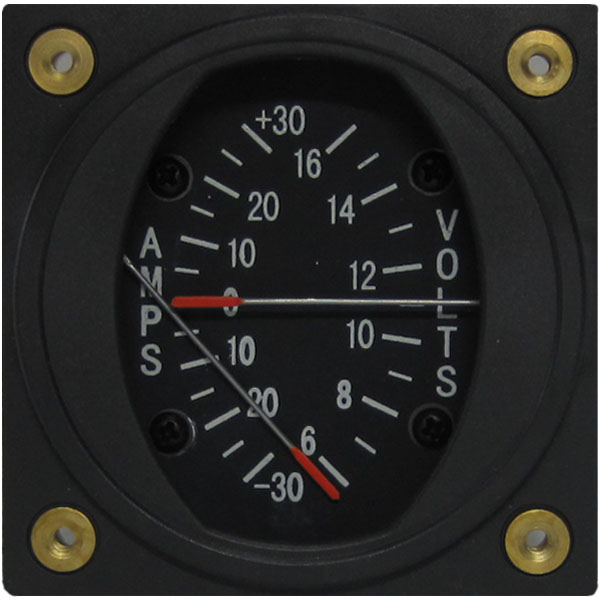 Swift Gauge Dual 2-1/4 Ammeter / Voltmeter +/-30A / 6-16V Non TSO