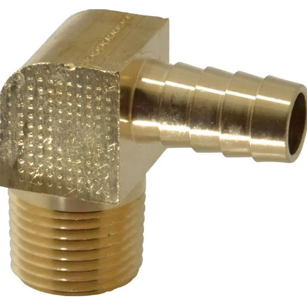 9 mm (3/8'') & M8x0.75 (taper) Brass Elbow Hose Barb with Male